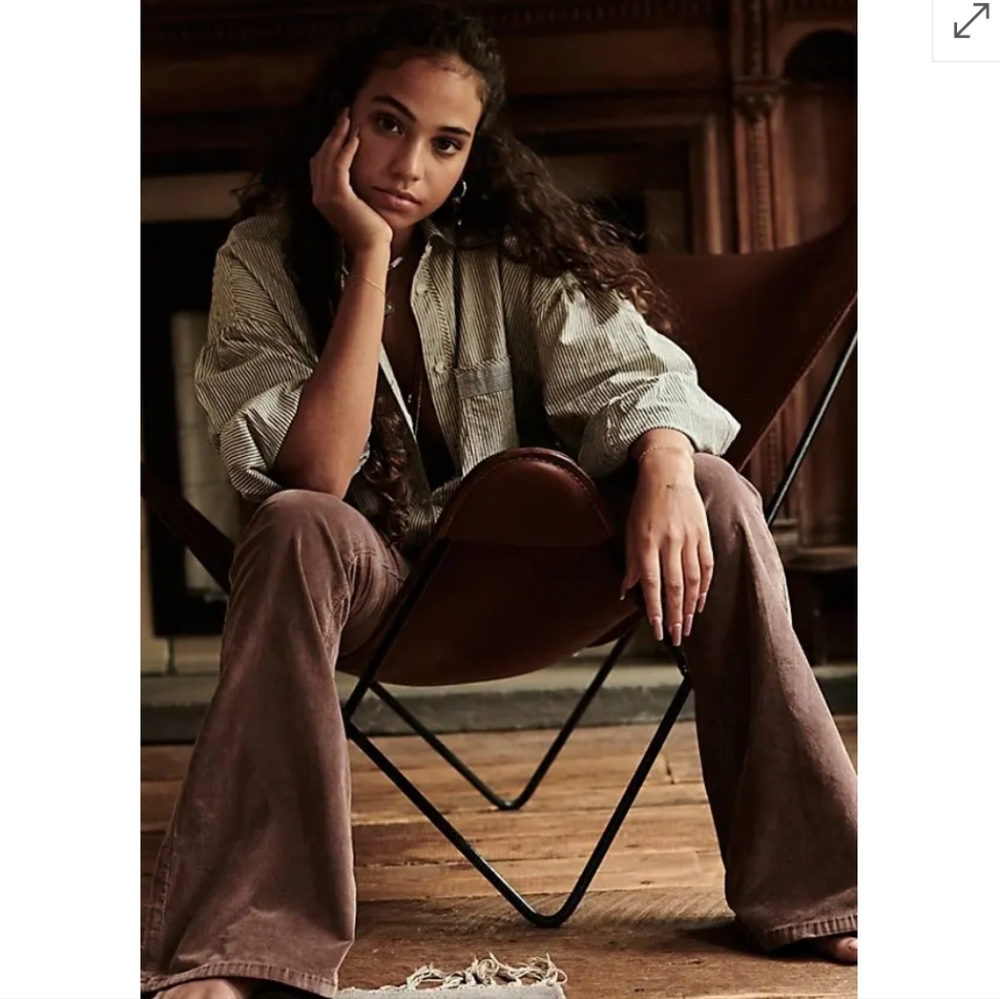 Free People We The Free Pull on Corduroy Flare Pants sz 28 NWT